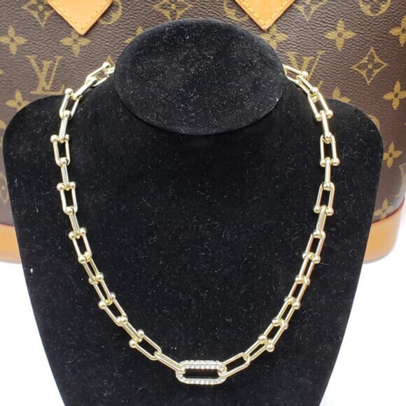 Gold Plated Horse Shoe Necklace Chain - Picture 1 of 6